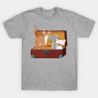 Cats in Vintage Suitcase T-Shirt